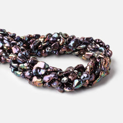 8x6-12x8mm Peacock Straight Drilled Keshi Freshwater Pearls 16 inch 26 Beads (ONLINE ORDER ONLY)