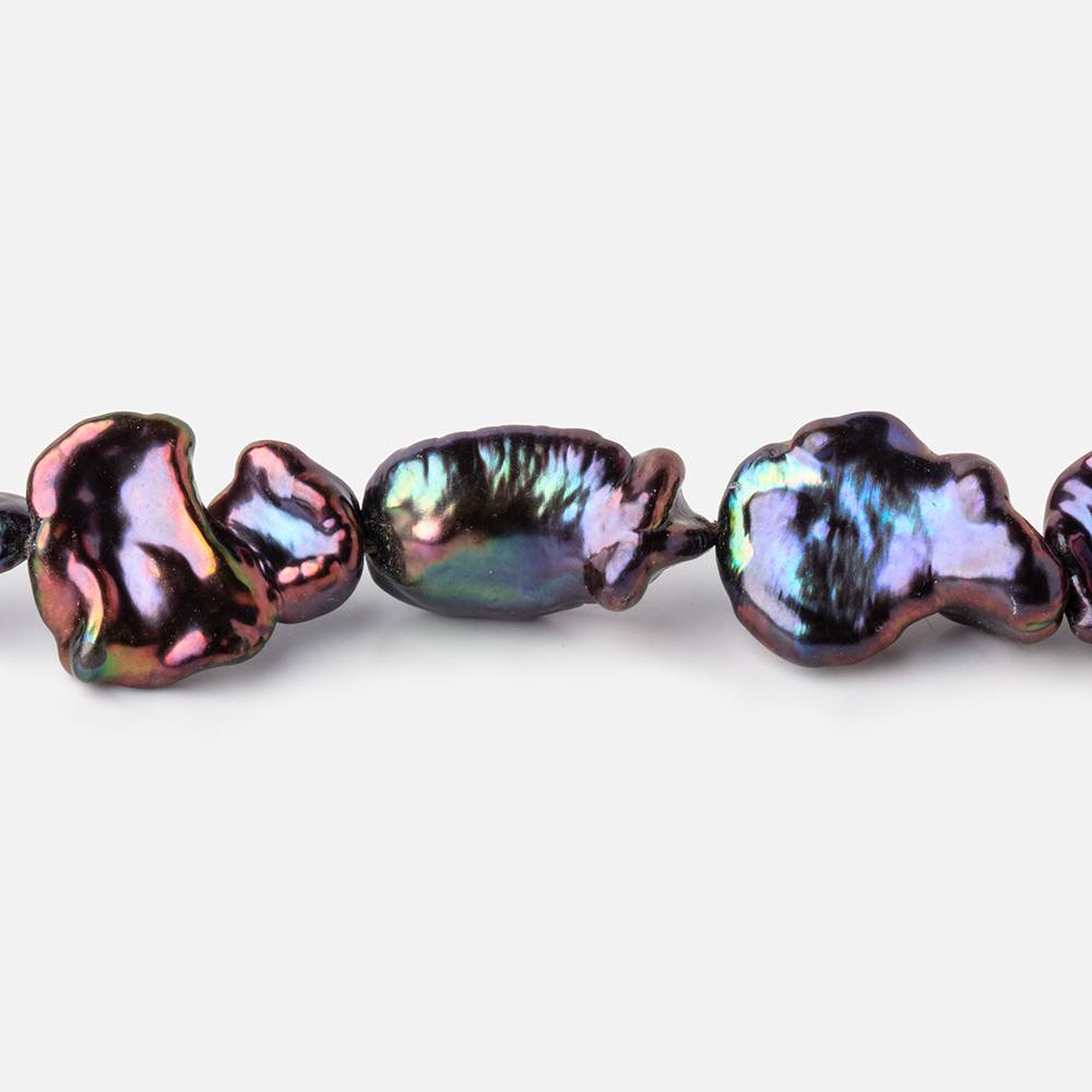 8x6-12x8mm Peacock Straight Drilled Keshi Freshwater Pearls 16 inch 26 Beads (ONLINE ORDER ONLY)