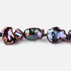 8x6-12x8mm Peacock Straight Drilled Keshi Freshwater Pearls 16 inch 26 Beads (ONLINE ORDER ONLY)