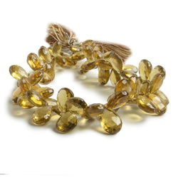 8x6-12x8mm Whiskey Quartz Pear Briolette 8 inch 66 pieces (ONLINE ORDER ONLY)