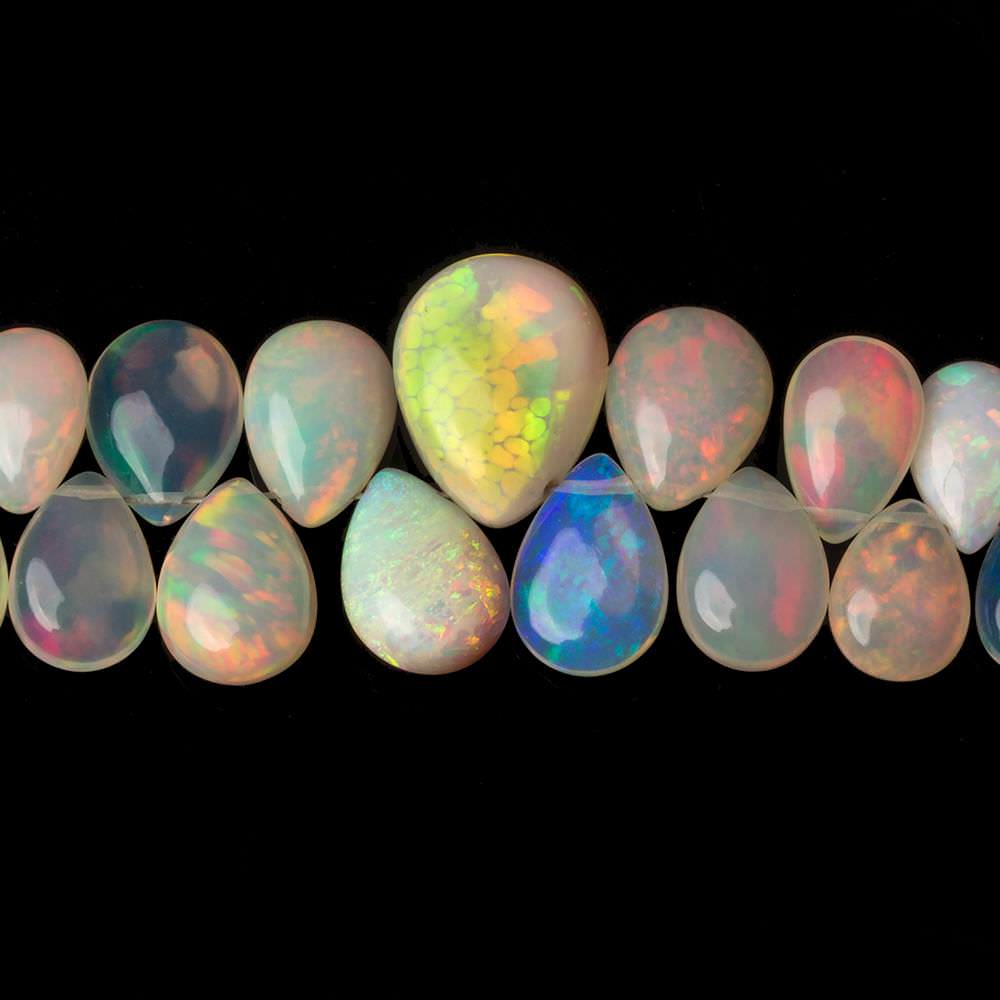 8x6-14x11mm Golden Ethiopian Opal Plain Pears 6.5 inch 47 beads (ONLINE ORDER ONLY)