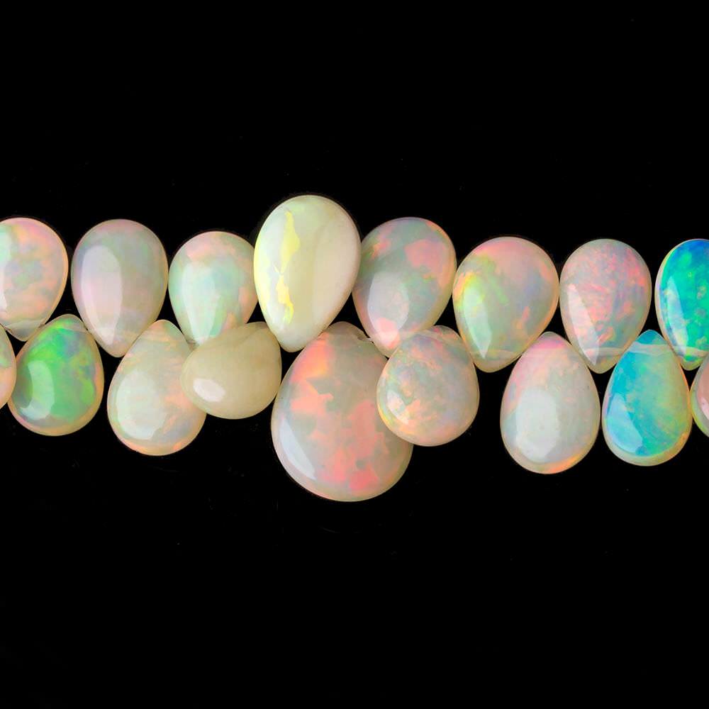 8x6-16x12mm Ethiopian Opal Plain Pear Beads 7.5 inch 55 pcs A Grade (ONLINE ORDER ONLY)