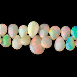8x6-16x12mm Ethiopian Opal Plain Pear Beads 7.5 inch 55 pcs A Grade (ONLINE ORDER ONLY)