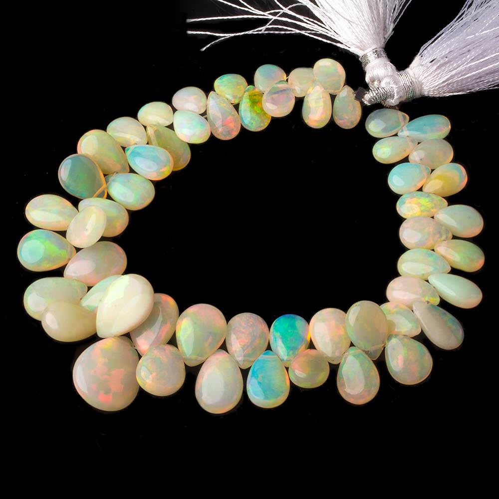 8x6-16x12mm Ethiopian Opal Plain Pear Beads 7.5 inch 55 pcs A Grade (ONLINE ORDER ONLY)