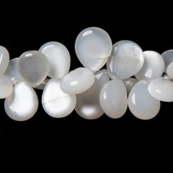 10x12-10x14mm Ceylon White Moonstone plain pear beads 18 inch 110 pieces