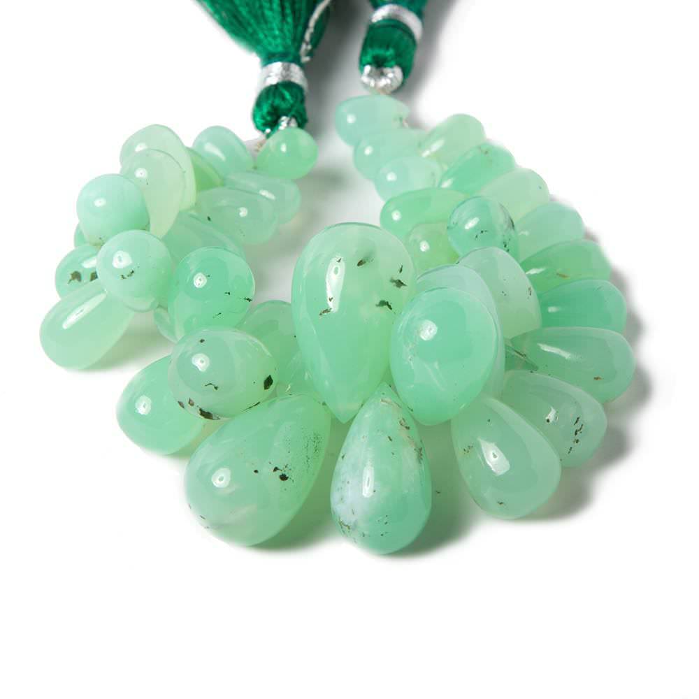 8x6-19x11mm Chrysoprase plain tear drop beads 5 inch 42 pieces (ONLINE ORDER ONLY)