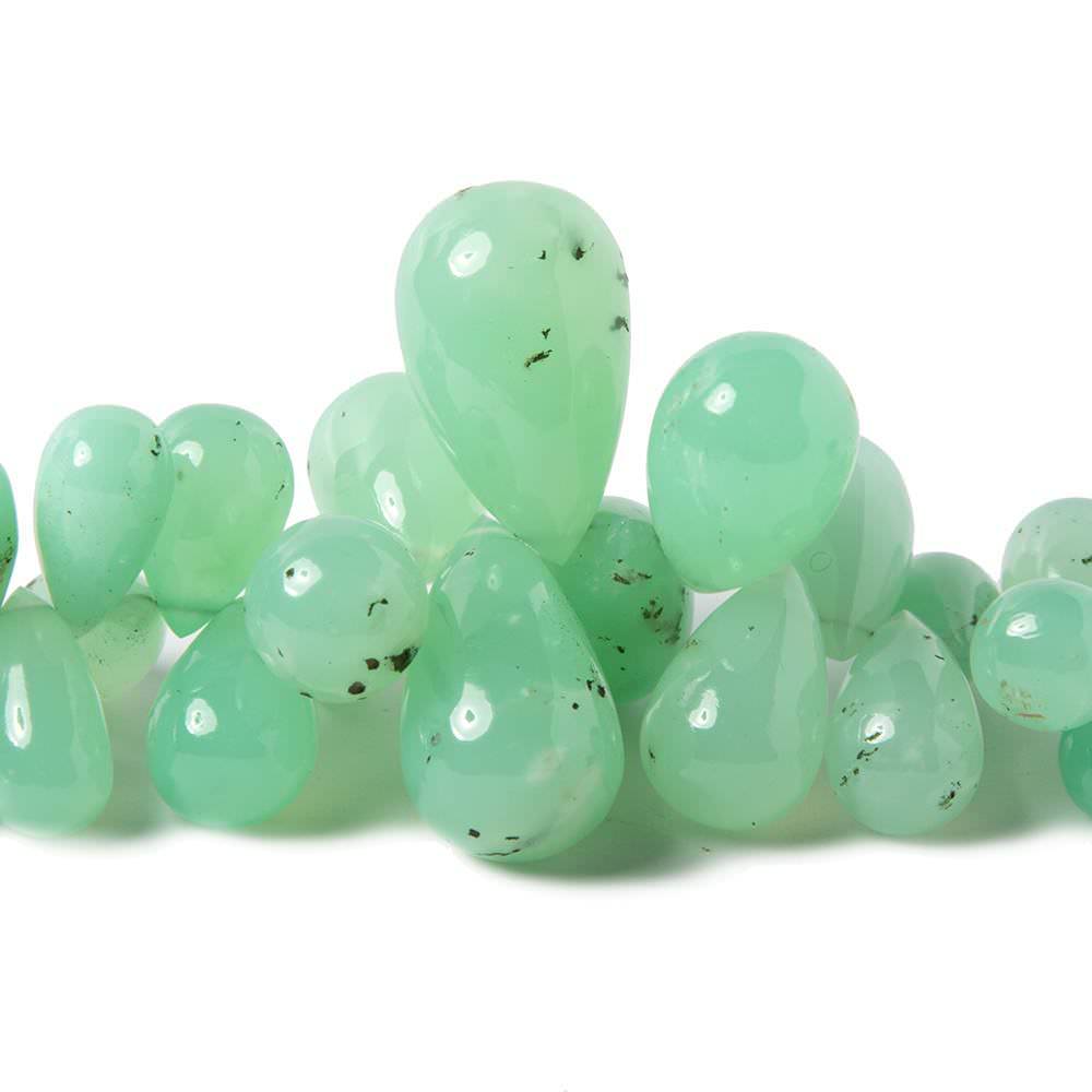 8x6-19x11mm Chrysoprase plain tear drop beads 5 inch 42 pieces (ONLINE ORDER ONLY)