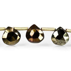 8x6- 9.5x7mm Plum Metallic Black Spinel Beads Faceted Pear Briolette 7.5 inch 20 pieces (ONLINE ORDER ONLY)