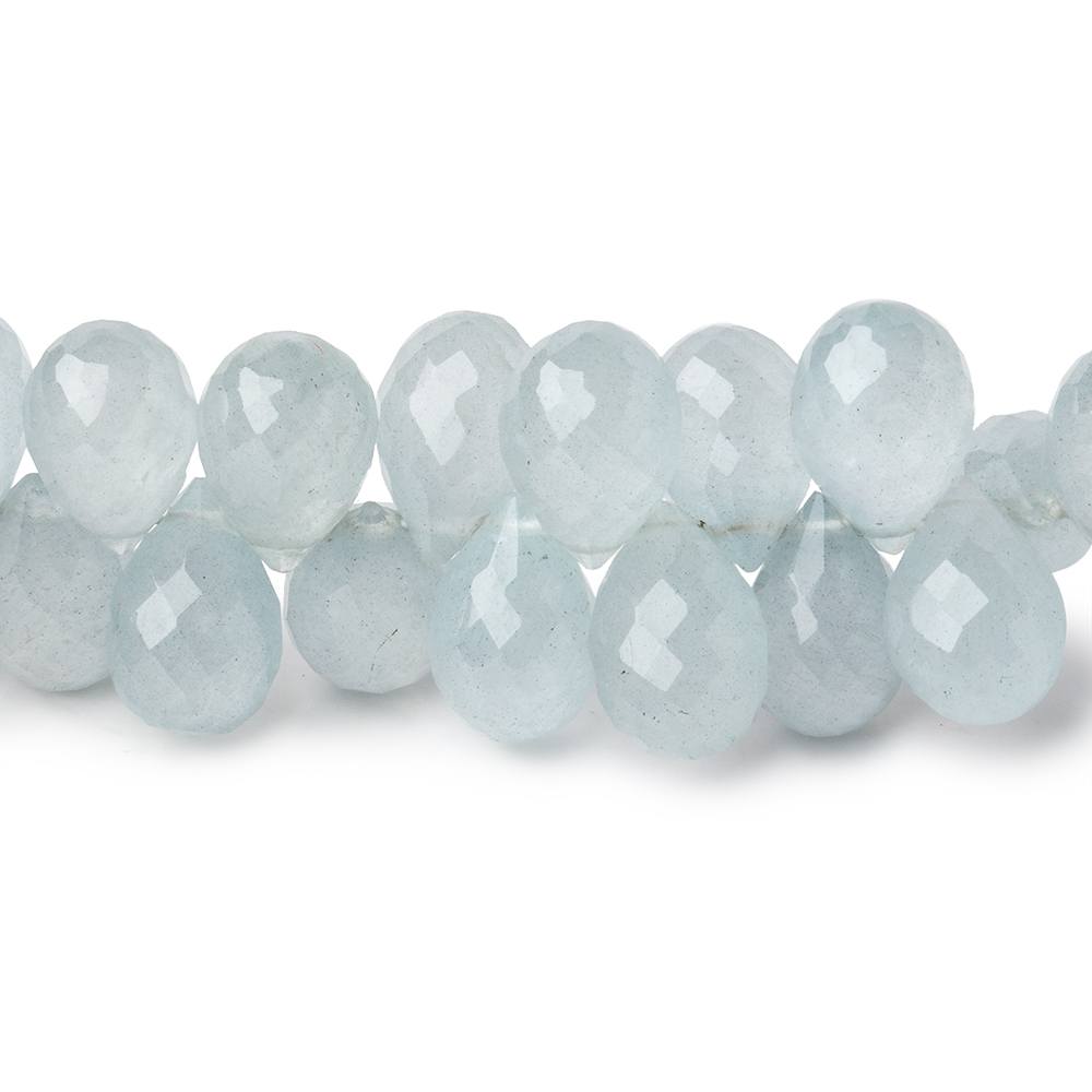 8x6-9x6.5mm Aquamarine Faceted Tear Drop Beads 7.5 inch 70 pieces AAA (ONLINE ORDER ONLY)