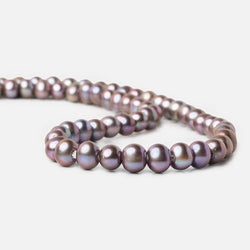 8x6-9x7mm Purple Peacock 2.5mm Large Hole Off Round Freshwater Pearl 15 inch 58 pcs (ONLINE ORDER ONLY)