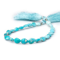 8x6-9x7mm Sleeping Beauty Turquoise Plain Pear Beads 8 inch 23 pieces (ONLINE ORDER ONLY)