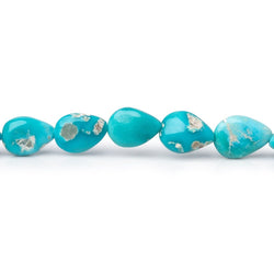 8x6-9x7mm Sleeping Beauty Turquoise Plain Pear Beads 8 inch 23 pieces (ONLINE ORDER ONLY)
