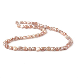 8x6-9x8mm Mystic Multi peach Moonstone plain nuggets 16 inch 45 beads (ONLINE ORDER ONLY)