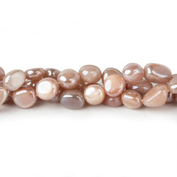 8x6-9x8mm Mystic Multi peach Moonstone plain nuggets 16 inch 45 beads (ONLINE ORDER ONLY)