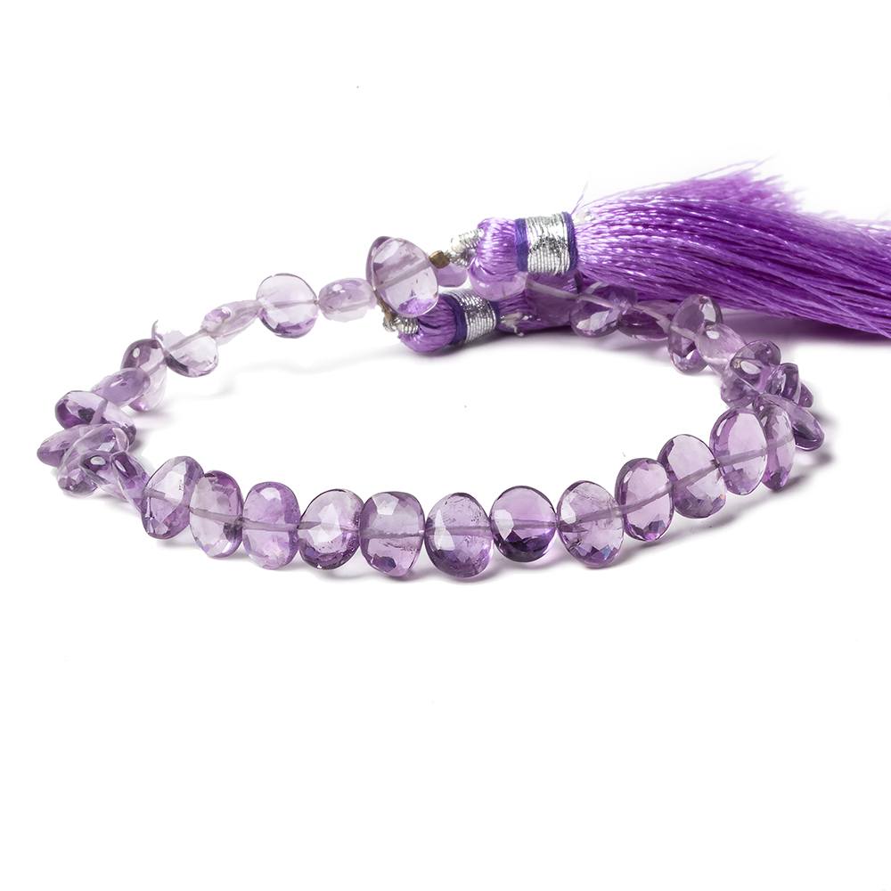 8x6 Amethyst Side Drilled Faceted Oval Beads 8 inch 32 pieces (ONLINE ORDER ONLY)