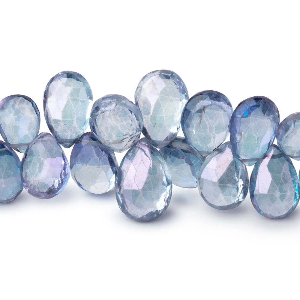 8x6.5-12x8mm Mystic Blue Topaz Faceted Pear Beads 8 inch 60 pieces (ONLINE ORDER ONLY)