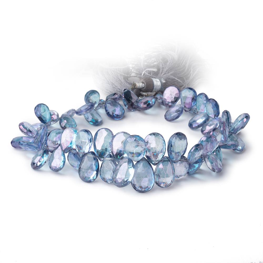 8x6.5-12x8mm Mystic Blue Topaz Faceted Pear Beads 8 inch 60 pieces (ONLINE ORDER ONLY)