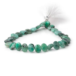 8x6mm Emerald Faceted Oval Beads 8 inch 29 pieces (ONLINE ORDER ONLY)
