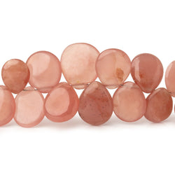 8x7-11x10mm Rhodochrosite Plain Pear Beads 7.5 inch 48 pieces