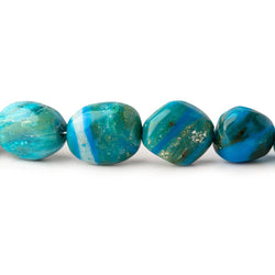 8x7-12x9mm Blue Peruvian Opalina Plain Nugget Beads 16 inch 37 pieces 1mm Hole (ONLINE ORDER ONLY)