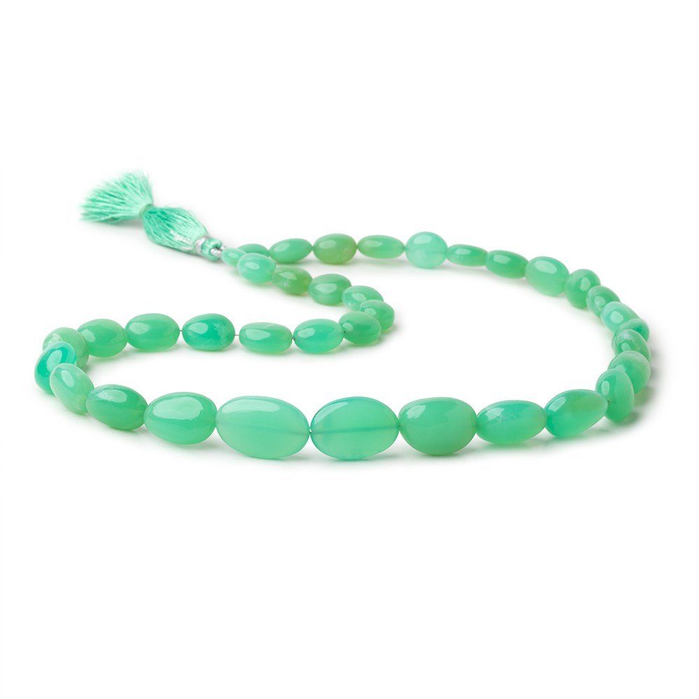 8x7-18x13mm Prase Opal Plain Oval Beads 18 inch 37 pieces AA (ONLINE ORDER ONLY)