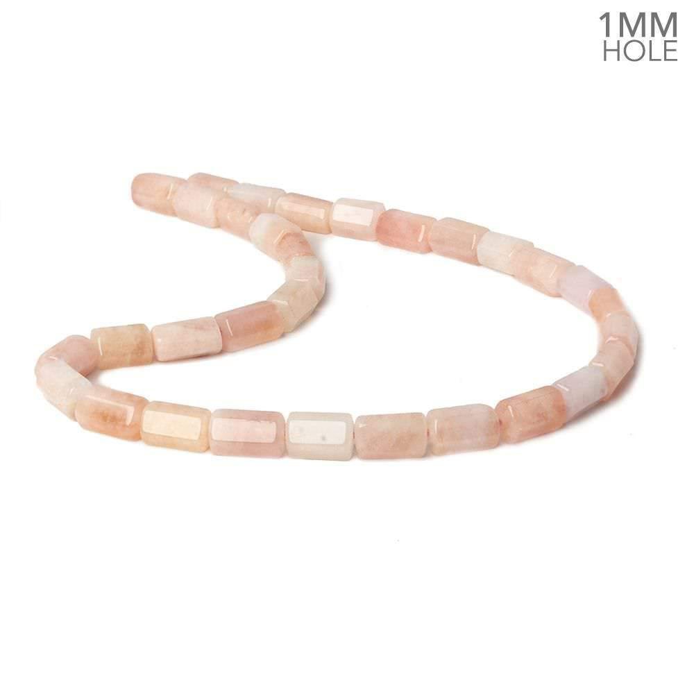 8x7-8x13mm Morganite (Pink Beryl) straight drilled Hexagon Tubes 16 inch 32 large hole beads AA (ONLINE ORDER ONLY)