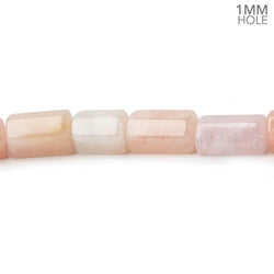 8x7-8x13mm Morganite (Pink Beryl) straight drilled Hexagon Tubes 16 inch 32 large hole beads AA (ONLINE ORDER ONLY)