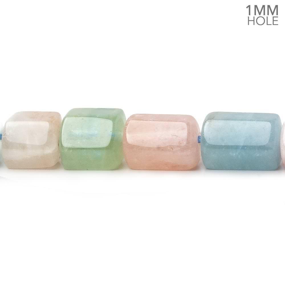 8x7-8x13mm Multi Beryl Hexagon Tubes 16 inch 32 large hole beads AA (ONLINE ORDER ONLY)