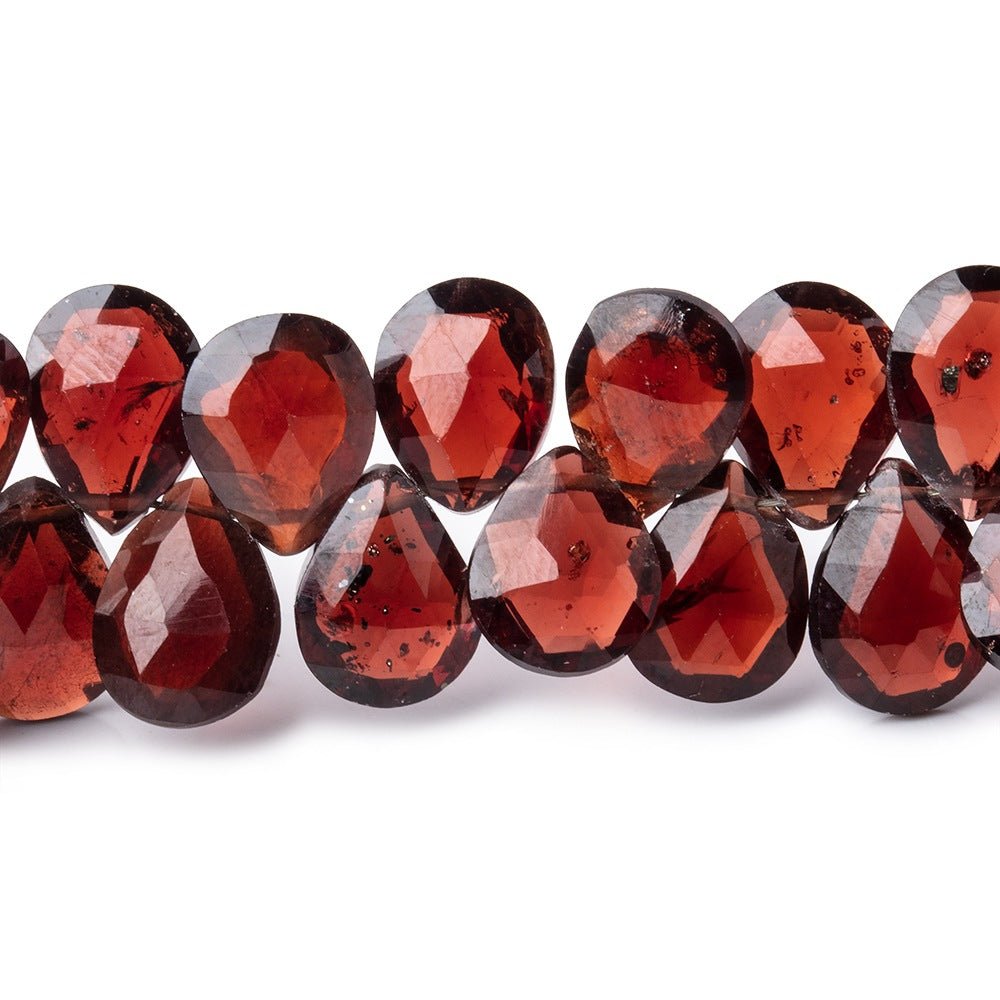 8x7-9.5x8mm Garnet Faceted Pear Beads 8 inch 61 pieces (ONLINE ORDER ONLY)