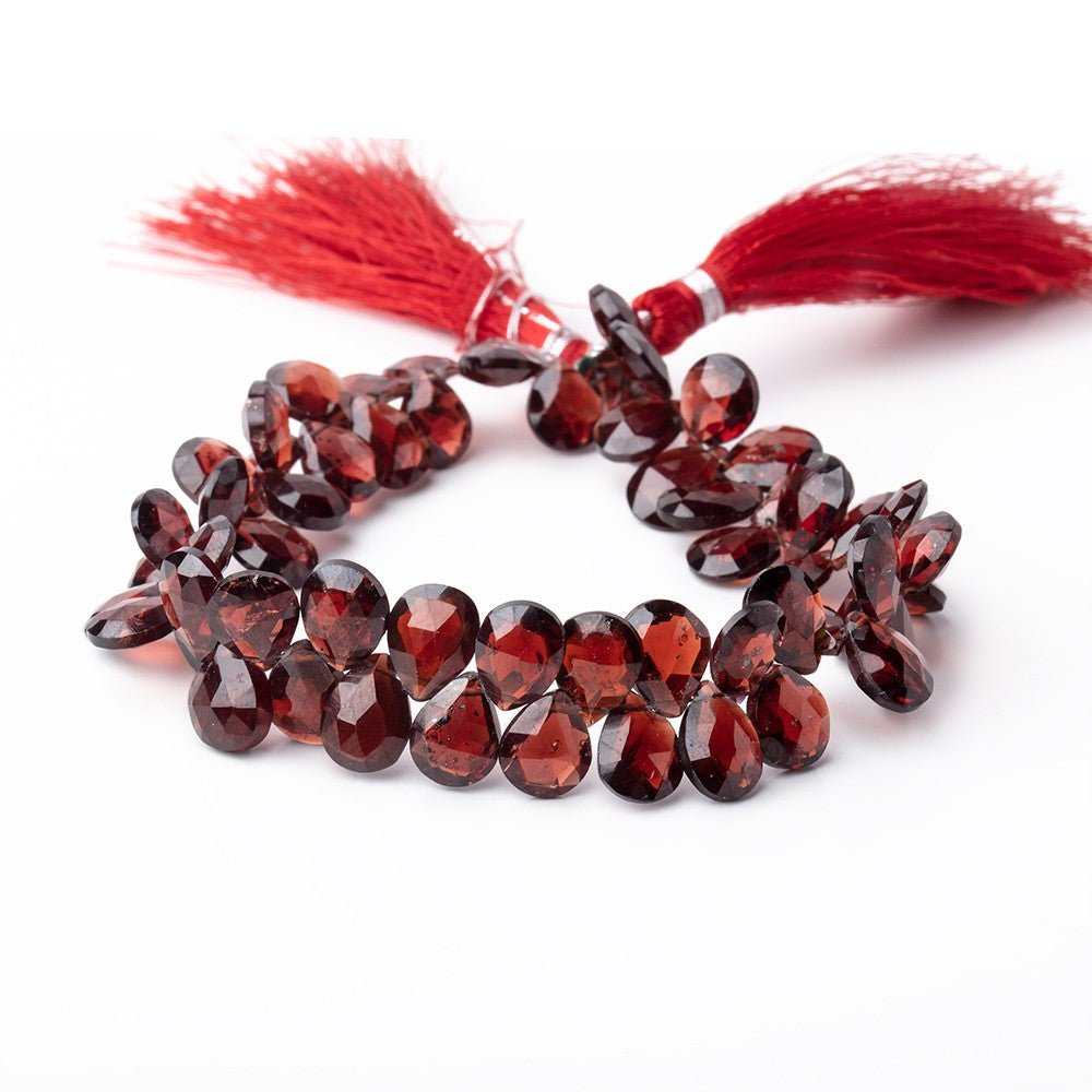 8x7-9.5x8mm Garnet Faceted Pear Beads 8 inch 61 pieces (ONLINE ORDER ONLY)