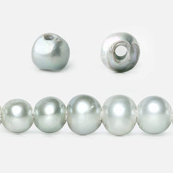 8x7-9x7mm Sage & Silver 2.5mm Large Hole Off Round Pearl 16 inch 55 pieces (ONLINE ORDER ONLY)