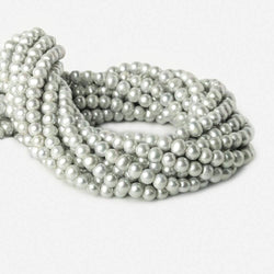 8-9mm Silver 2.5mm Large Hole Off Round Pearl 16 inch 55 pieces (ONLINE ORDER ONLY)