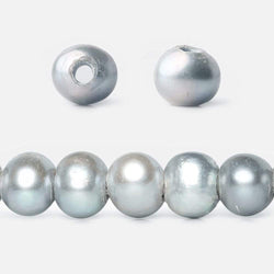 8-9mm Tri Silver 2.5mm Large Hole Off Round Pearl 16 inch 55 pieces (ONLINE ORDER ONLY)
