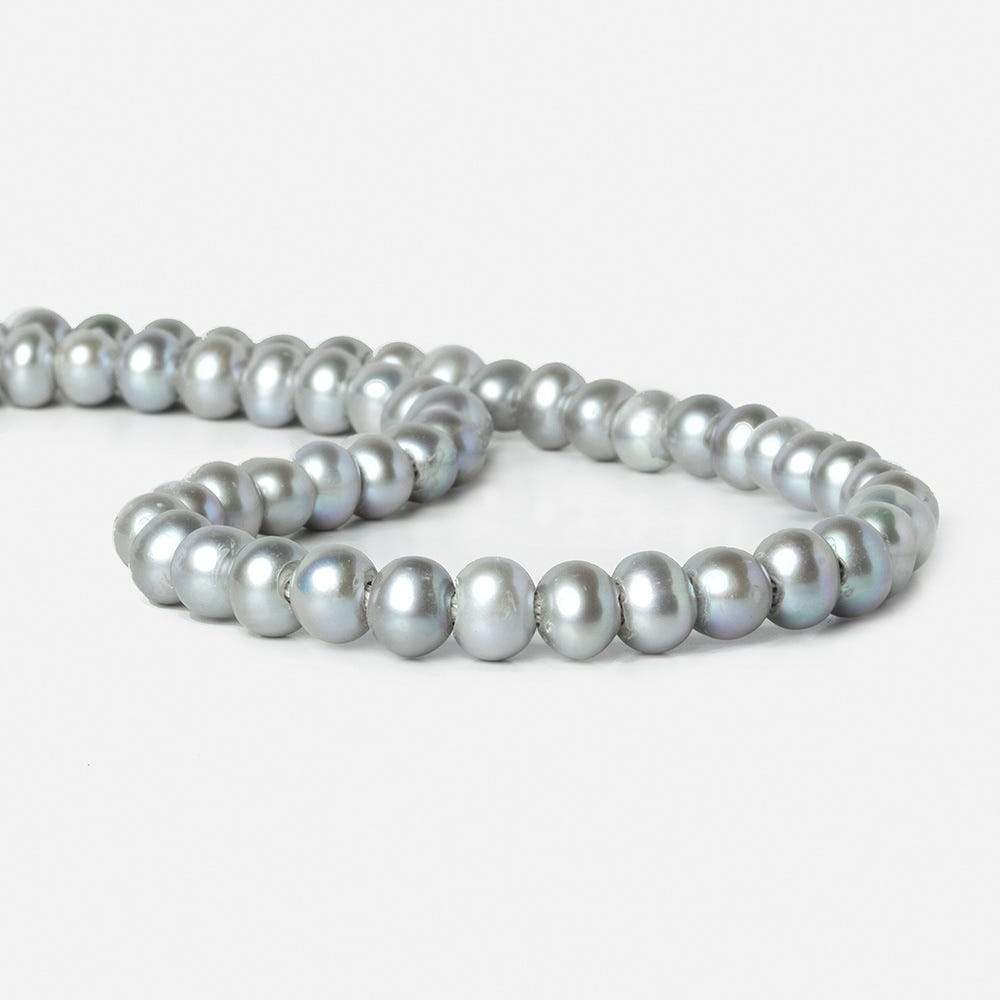 8-9mm Tri Silver 2.5mm Large Hole Off Round Pearl 16 inch 55 pieces (ONLINE ORDER ONLY)