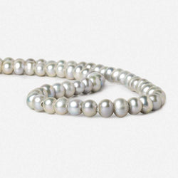 8x7-9x7mm Very Pink Silver 2.5mm Large Hole Off Round Pearl 16 inch 55 pieces (ONLINE ORDER ONLY)