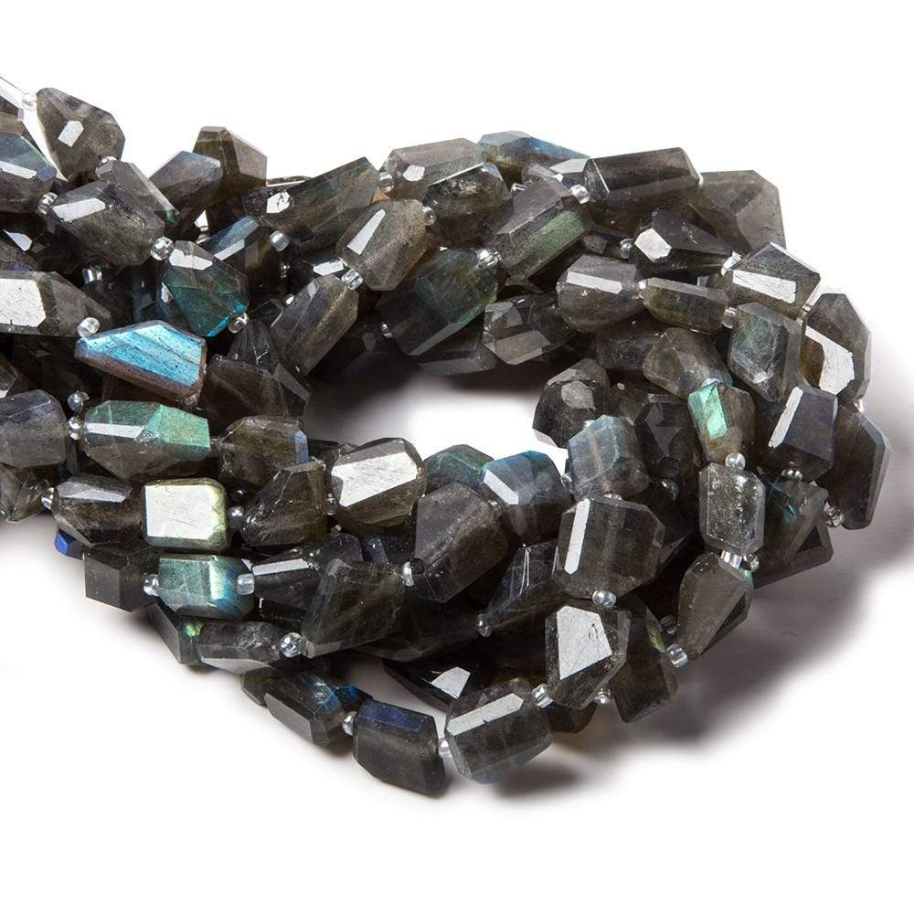 8x7.5-15x8mm Labradorite straight drilled faceted nuggets 14 inch 25 beads (ONLINE ORDER ONLY)