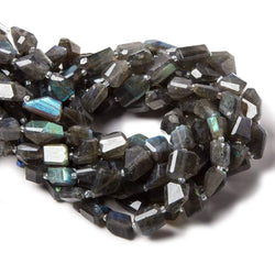 8x7.5-15x8mm Labradorite straight drilled faceted nuggets 14 inch 25 beads (ONLINE ORDER ONLY)