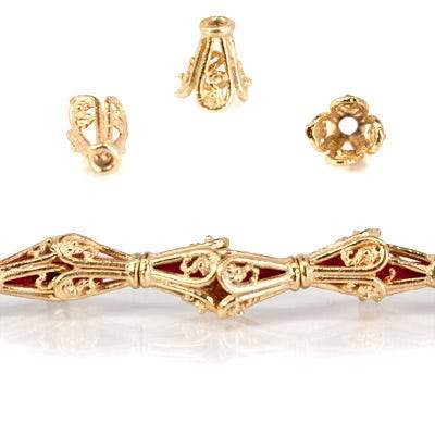 8x7mm 2kt Gold Plated Copper Filigree Cone *DISCONTINUED* (ONLINE ORDER ONLY)