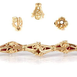 8x7mm 2kt Gold Plated Copper Filigree Cone *DISCONTINUED* (ONLINE ORDER ONLY)