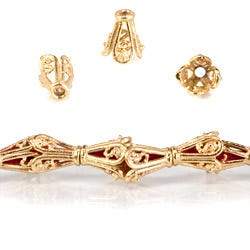 8x7mm 2kt Gold Plated Copper Filigree Cone *DISCONTINUED* (ONLINE ORDER ONLY)