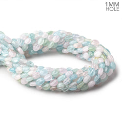 8x7mm Multi Beryl Plain Oval Beads 16 inch 51 pieces 1mm hole (ONLINE ORDER ONLY)