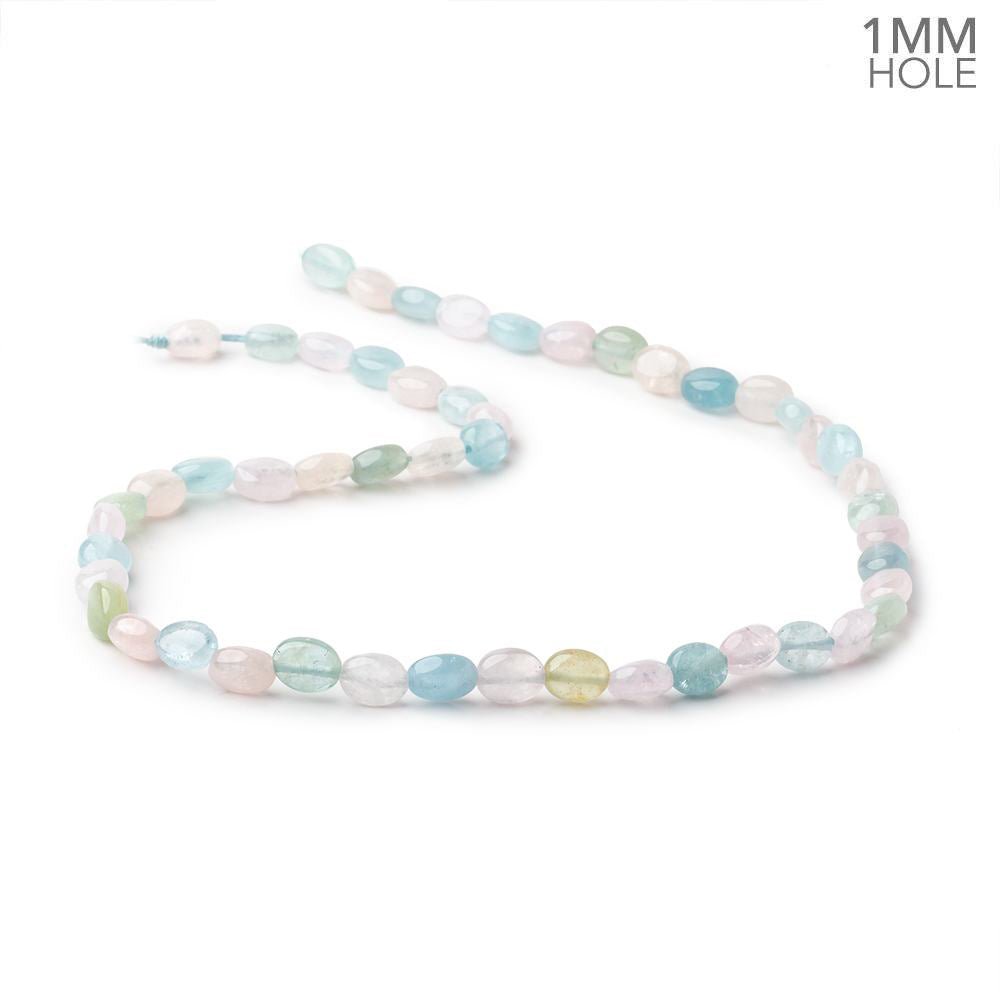 8x7mm Multi Beryl Plain Oval Beads 16 inch 51 pieces 1mm hole (ONLINE ORDER ONLY)