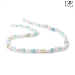 8x7mm Multi Beryl Plain Oval Beads 16 inch 51 pieces 1mm hole (ONLINE ORDER ONLY)
