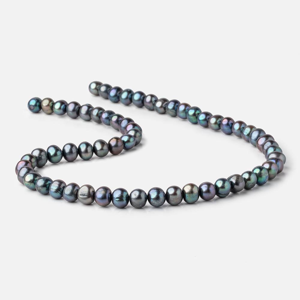 8x7mm Peacock Off Round Freshwater Pearls 16 inch 59 Beads (ONLINE ORDER ONLY)