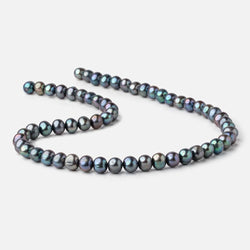 8x7mm Peacock Off Round Freshwater Pearls 16 inch 59 Beads (ONLINE ORDER ONLY)