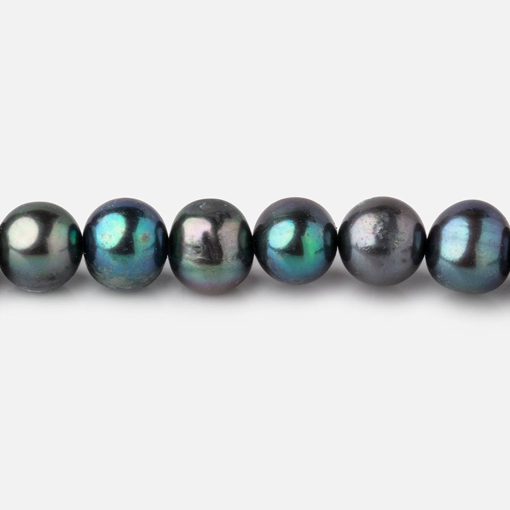 8x7mm Peacock Off Round Freshwater Pearls 16 inch 59 Beads (ONLINE ORDER ONLY)