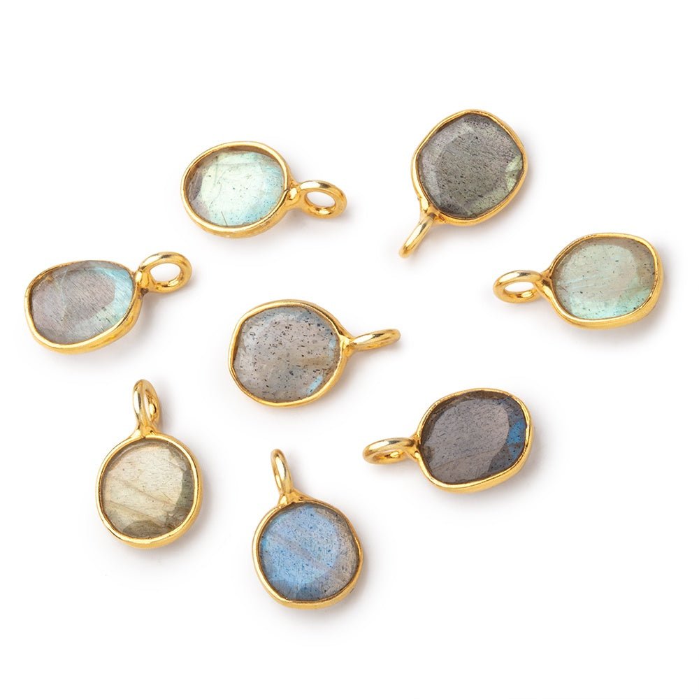 8x7mm Vermeil Bezel Labradorite Rose Cut Oval Pendant 1 piece (ONLINE ORDER ONLY)