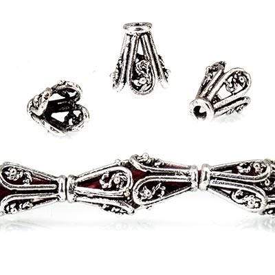 8x7x4mm Antiqued Sterling Silver Plated Copper Cone *DISCONTINUED* (ONLINE ORDER ONLY)