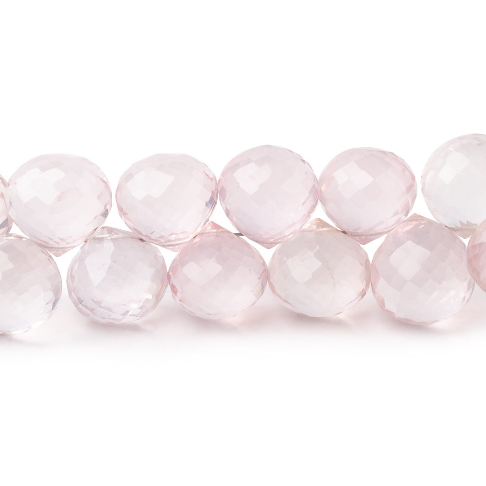 8x8-10x10mm Rose Quartz Faceted Candy Kiss Beads 8 inch 43 pieces (ONLINE ORDER ONLY)