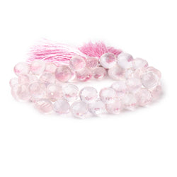 8x8-10x10mm Rose Quartz Faceted Candy Kiss Beads 8 inch 43 pieces (ONLINE ORDER ONLY)
